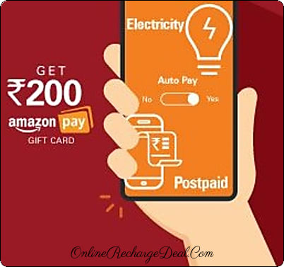 Get an Amazon Gift Card (worth Rs 200) while paying the Electricity or Postpaid bill & set it on Autopay using ICICI Bank iMobile Pay or Internet Banking.