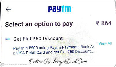 Get flat Rs. 50 discount on Gas Cylinder Booking of minimum Rs. 500 on Paytm App using Paytm Payment Bank Visa Debit Card